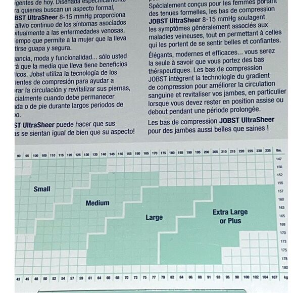 Jobst ultra sheer black support compression stockings new still in the box! - Picture 4 of 6